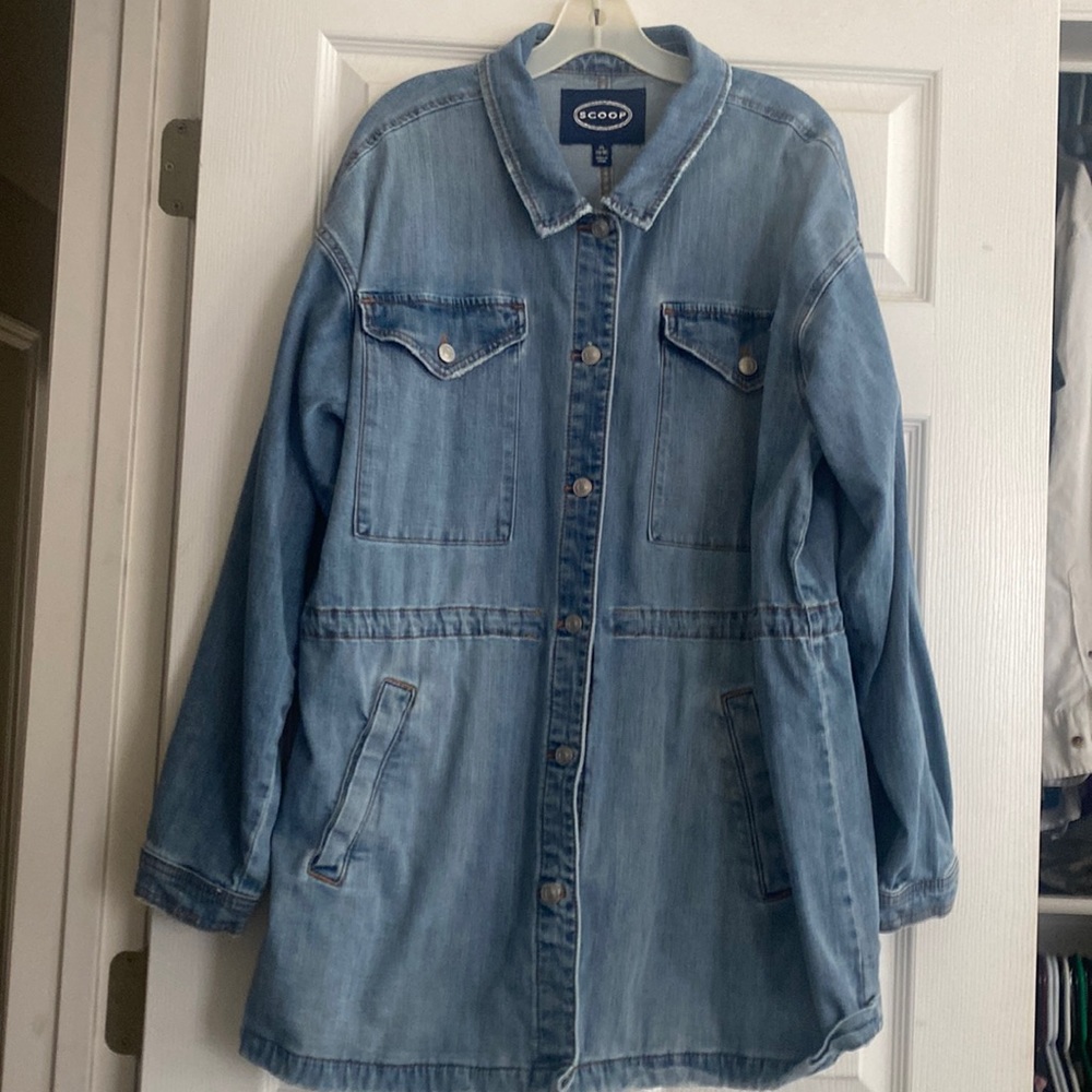 Women’s Oversized Military Inspired Denim Jacket